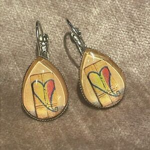 Glass Heart Earrings